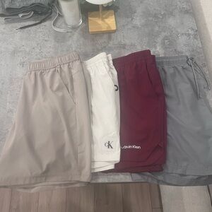 Men's Athletic/Swim Shorts BUNDLE  - Beige, White, Burgundy, Gray - All XL